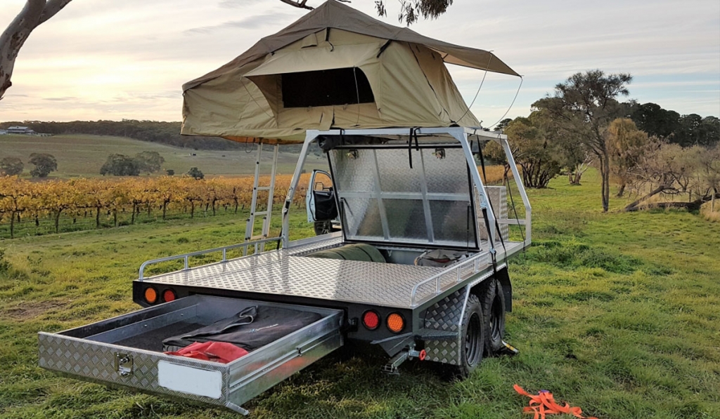 Custom Trailers Adelaide - custom trailer with work tool and storage units