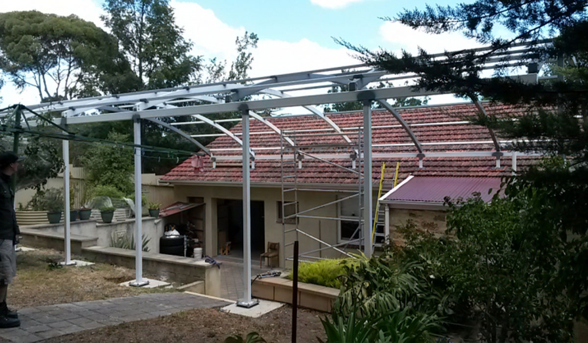 metal framework in Adelaide CBD