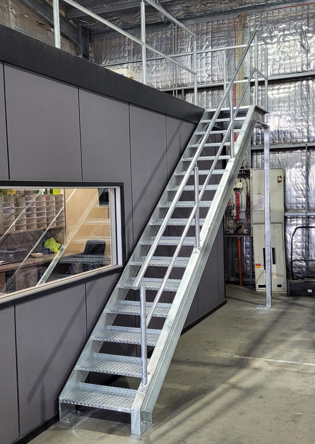Commercial steel staircase installed for Adelaide workshop | Absolute Metal Fabrications
