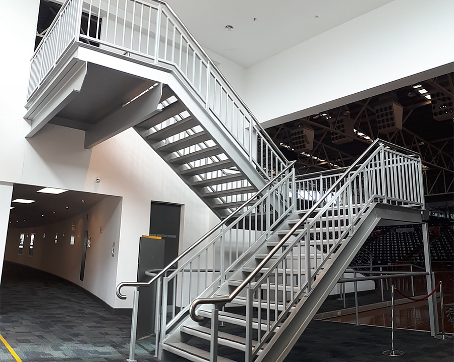 Modern, exposed steel staircase and stairs designed and custom fabricated by the team at Absolute Metal Fabrications.